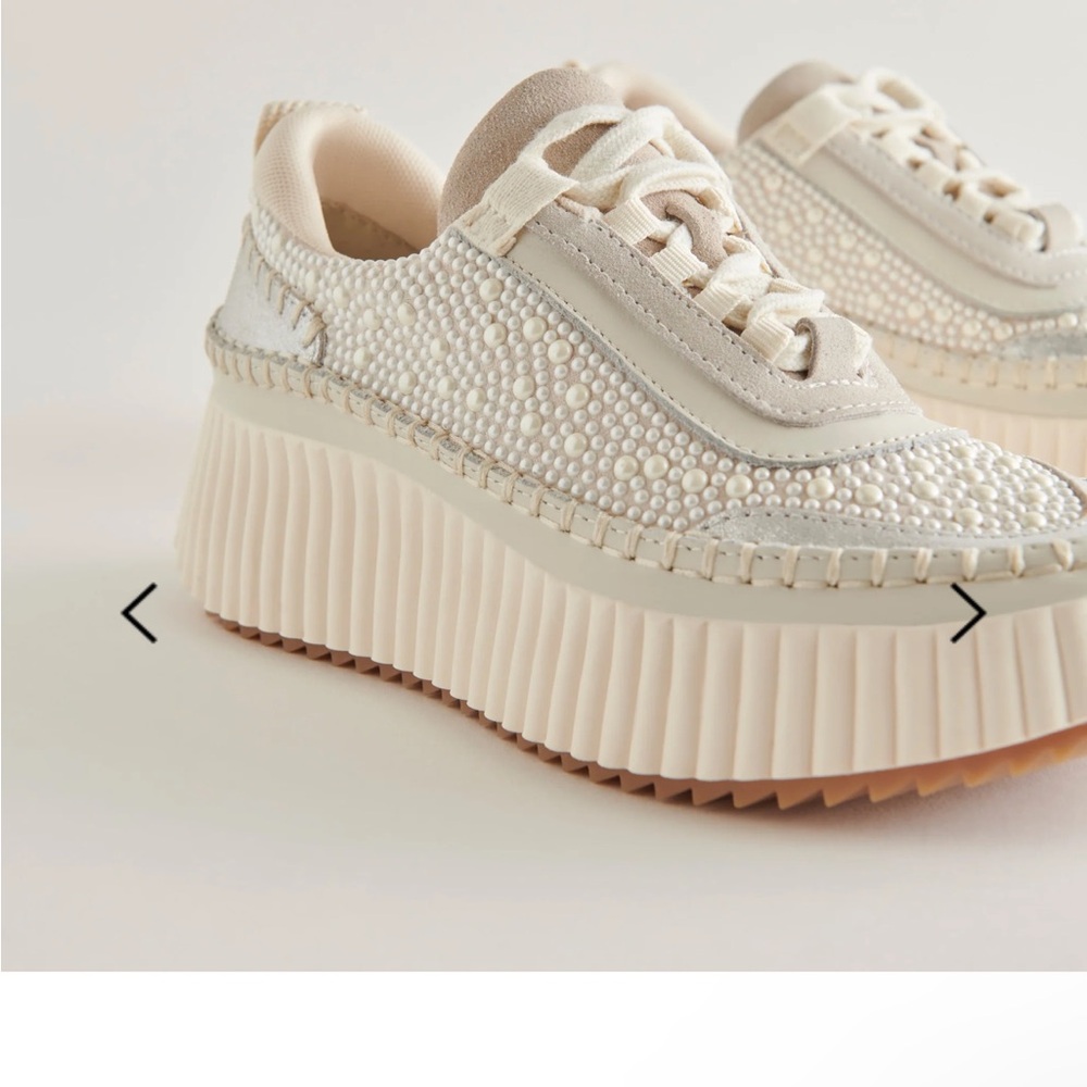 Dolce Vita Dolen Pearl Sneakers: color Vanilla Pearls size 8 (IVORY NOT WHITE) - Picture 3 of 11